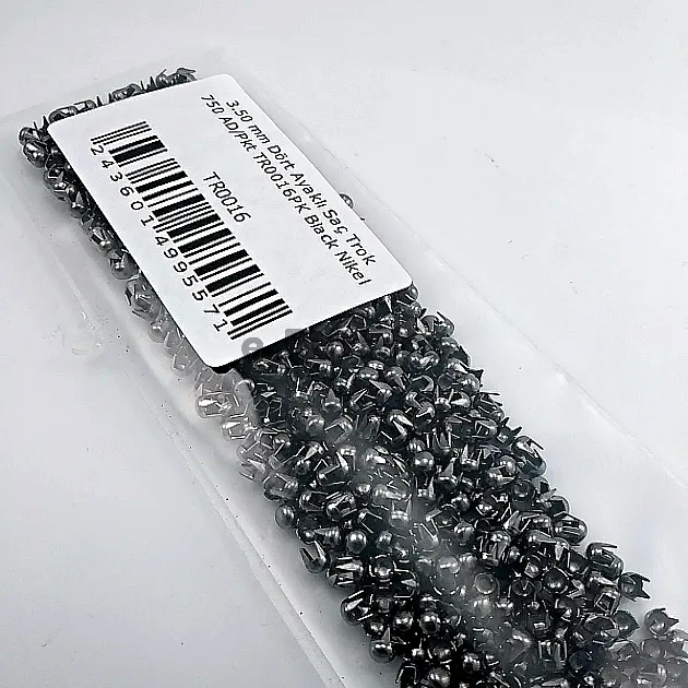 Metal Trok 3,5 mm Black Nickel Four Legged Prong Stud (750 pcs / Package) TR0016PKB