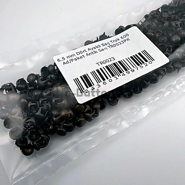 Tırnaklı Saç Trok 6,5 mm Antik Sarı Renk Süs Trok (600 Ad/Paket) TR0023PKA