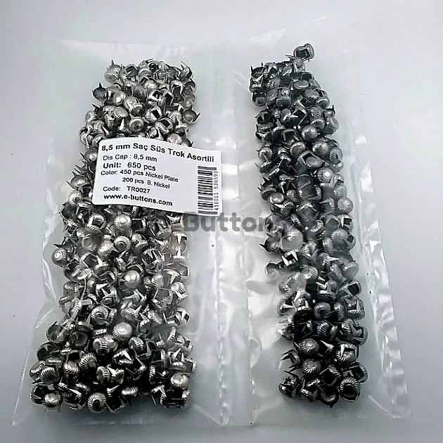 Tırnaklı Trok 8,5 mm Asorti Girdap Desenli Süs Saç Trok (650 Ad/Paket) TR0027PKAS