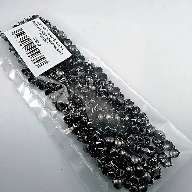 Tırnaklı Saç Trok 7,5 mm Siyah Nikel Renk Süs Trok (500 Ad/Paket) TR0032PKB