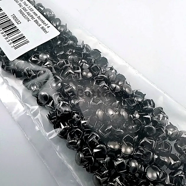Tırnaklı Saç Trok 7,5 mm Siyah Nikel Renk Süs Trok (500 Ad/Paket) TR0032PKB