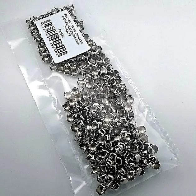 Saç Trok 7,5 mm Nikel Renk Tırnaklı Süs Trok (500 Ad/Paket) TR0032PKN