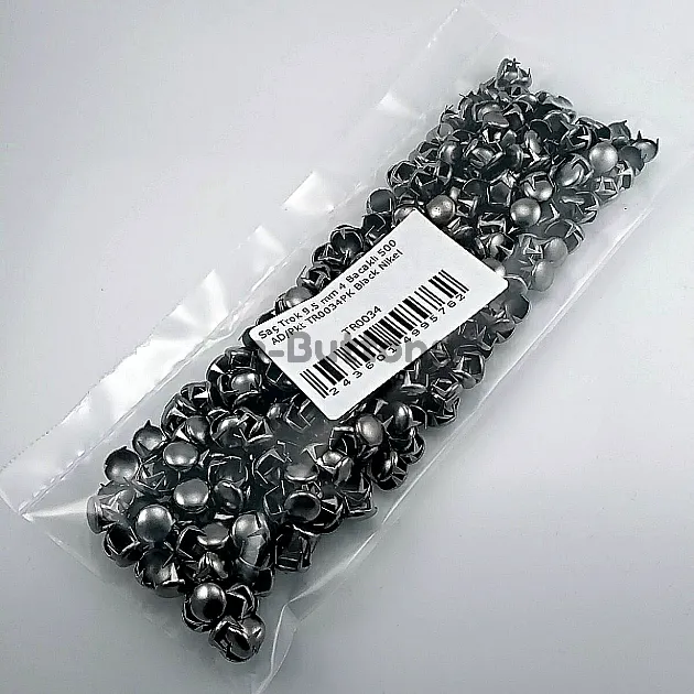 Tırnaklı Saç Trok 9,5 mm Siyah Nikel Renk Süs Trok (500 Ad/Paket) TR0034PKB