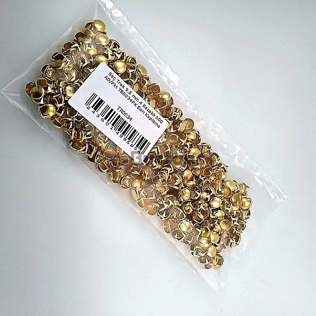 Tırnaklı Saç Trok 9,5 mm Sarı Renk Süs Trok (500 Ad/Paket) TR0034PKS
