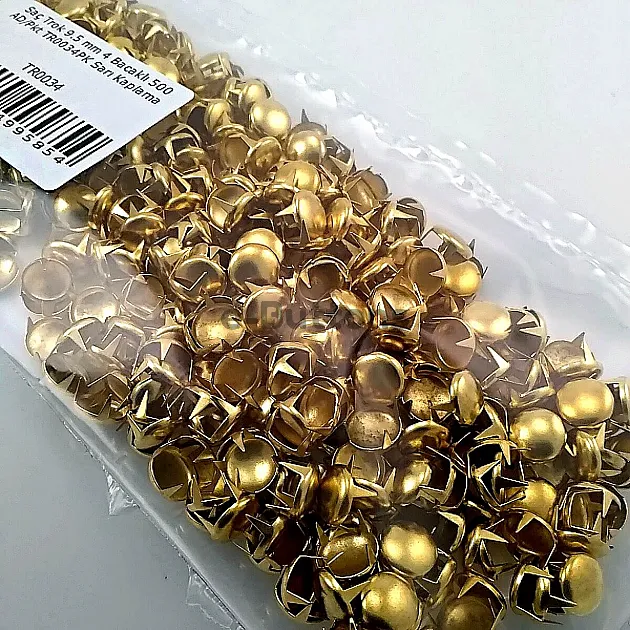 Tırnaklı Saç Trok 9,5 mm Sarı Renk Süs Trok (500 Ad/Paket) TR0034PKS
