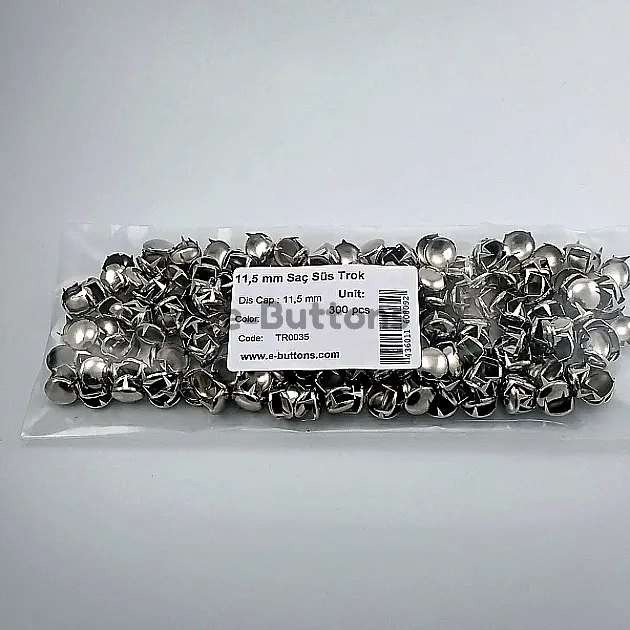 Tırnaklı Trok 11. 50 mm Nikel Gümüş Renk Süs Saç Trok (300 Ad/Paket) TR0035PK