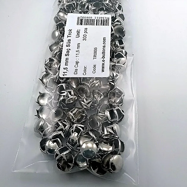 Tırnaklı Trok 11. 50 mm Nikel Gümüş Renk Süs Saç Trok (300 Ad/Paket) TR0035PK