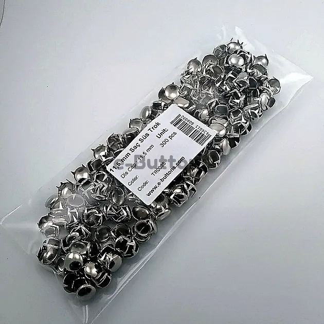 Tırnaklı Trok 11. 50 mm Nikel Gümüş Renk Süs Saç Trok (300 Ad/Paket) TR0035PK