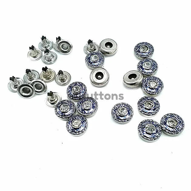 Glass Stone Blue Striped Rivet 10 mm 16 length R0020