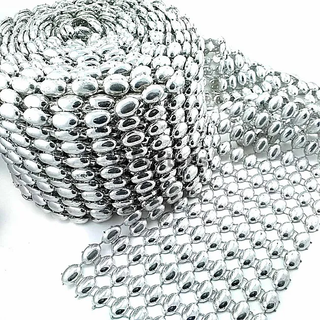 Silver Color Plastic Ribbon Ornament SRT0001 Silver Color Plastic Ribbon Ornament SRT0001