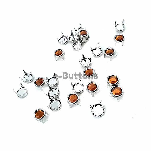 Turuncu Taşlı 4 Bacaklı 8 mm Pirinç Trok (250 Ad/Paket) TR0002