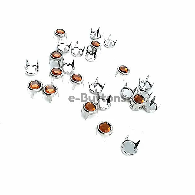 Turuncu Taşlı 4 Bacaklı 8 mm Pirinç Trok (250 Ad/Paket) TR0002