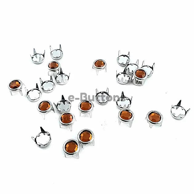 Turuncu Taşlı 4 Bacaklı 8 mm Pirinç Trok (250 Ad/Paket) TR0002