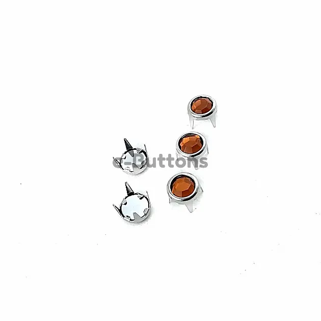 Turuncu Taşlı 4 Bacaklı 8 mm Pirinç Trok (250 Ad/Paket) TR0002