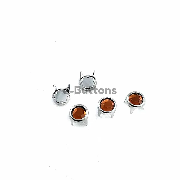 Turuncu Taşlı 4 Bacaklı 8 mm Pirinç Trok (250 Ad/Paket) TR0002