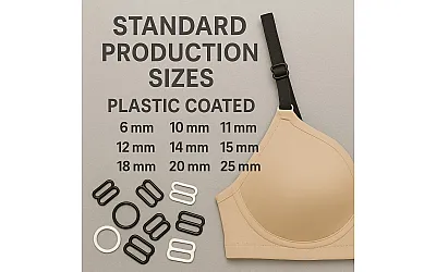 Available Size Options for Plastic-Coated Metal Bra Accessories