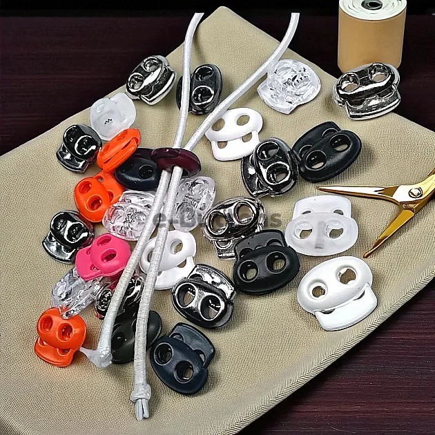 Plastic Stopper Two Hole 6 mm Hole Diameter Top Press - Moon Model Stopper H002807