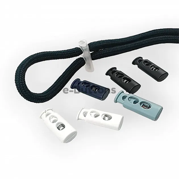 Plastic Stopper Long Model Stopper with Two Holes 4 mm Hole Diameter - Top Press H005014