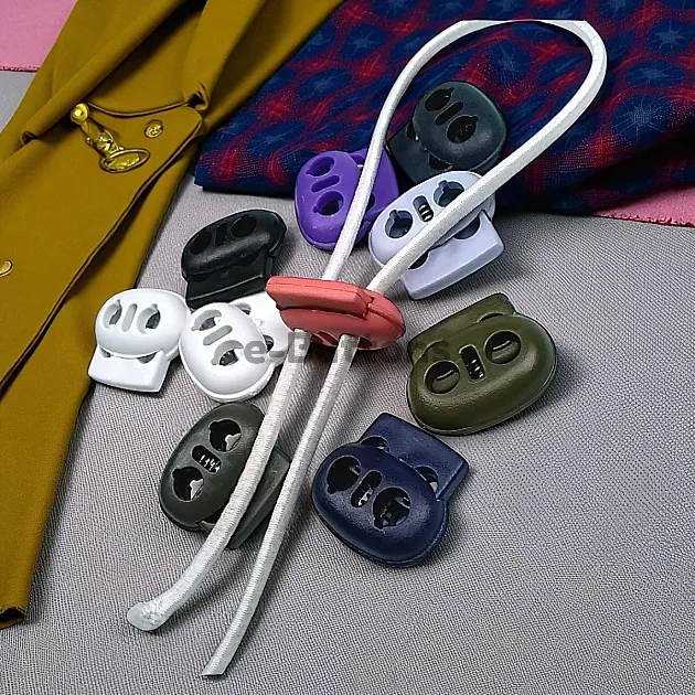 Plastic Stopper Two Hole 4 mm Hole Diameter Top Press - Moon Model Stopper H008023B