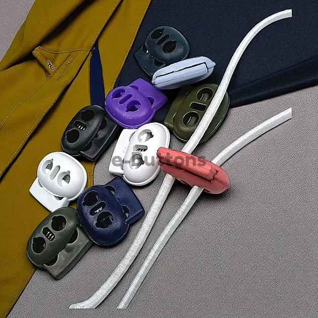 Plastic Stopper Two Hole 4 mm Hole Diameter Top Press - Moon Model Stopper H008023B