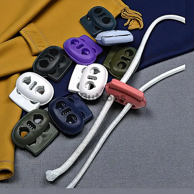 Plastic Stopper Two Hole 4 mm Hole Diameter Top Press - Moon Model Stopper H008023B