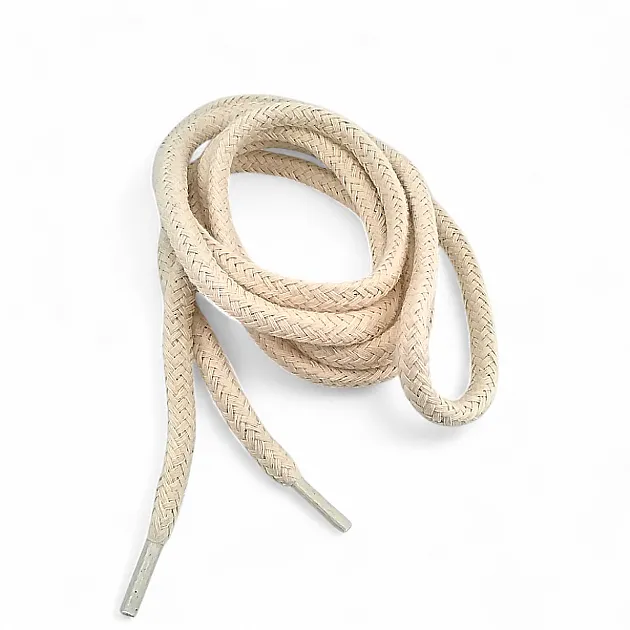 130 cm - 1,42 yd Braided Cord Cotton Light Beige Cord 100 Pcs YKRD00PAbej