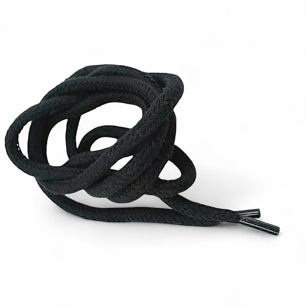 130 cm - 1,42 yd Braided Cord Cotton Black Tres Cord 100 Pcs YKRD00PBlack