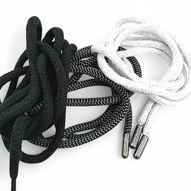 130 cm - 1,42 yd Braided Cord Cotton Black Tres Cord 100 Pcs YKRD00PBlack