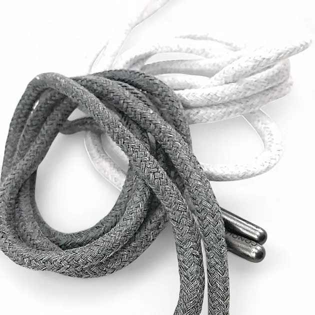130 cm - 1,42 yd Braided Cord Cotton Grey Melange Tres Cord 100 Pcs YKRD00PGMelanj