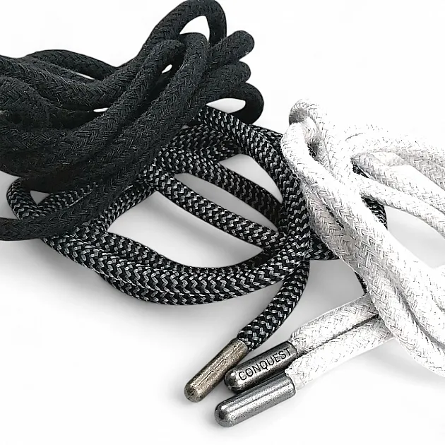 130 cm - 1,42 yd Braided Cord Cotton Grey Melange Tres Cord 100 Pcs YKRD00PGMelanj