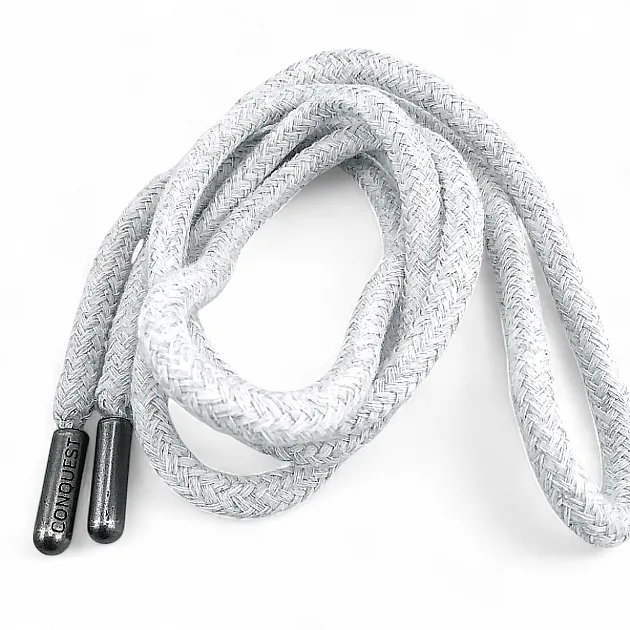130 cm - 1,42 yd Braided Cord Cotton Grey Melange Tres Cord 100 Pcs YKRD00PGMelanj