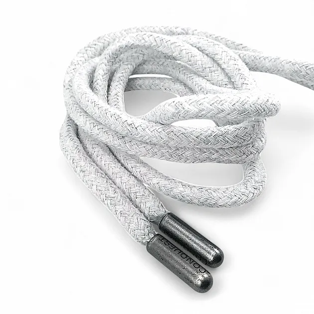 130 cm - 1,42 yd Braided Cord Cotton Grey Melange Tres Cord 100 Pcs YKRD00PGMelanj