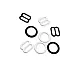 Bra Strap Adjustment Buckle 6 mm and Ring 0.24" Metal Nylon Coated PIR700008