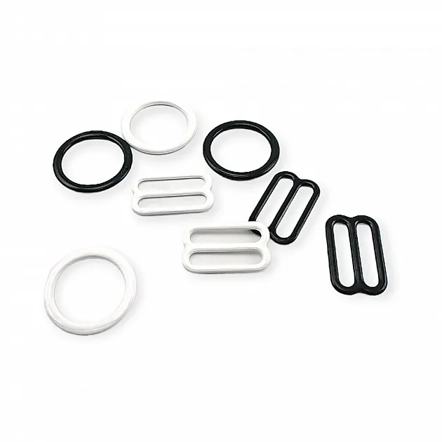 14 mm Sütyen Askı Ayar Tokası ve Halkası Metal Naylon Kaplı PIR700014
