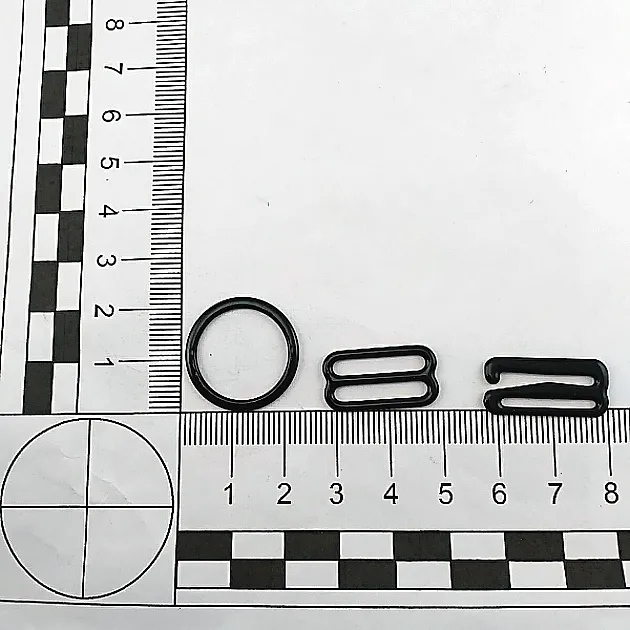 0.71" 18 mm Bra Strap Adjustment Buckle and Ring Metal Nylon Coated PIR700018