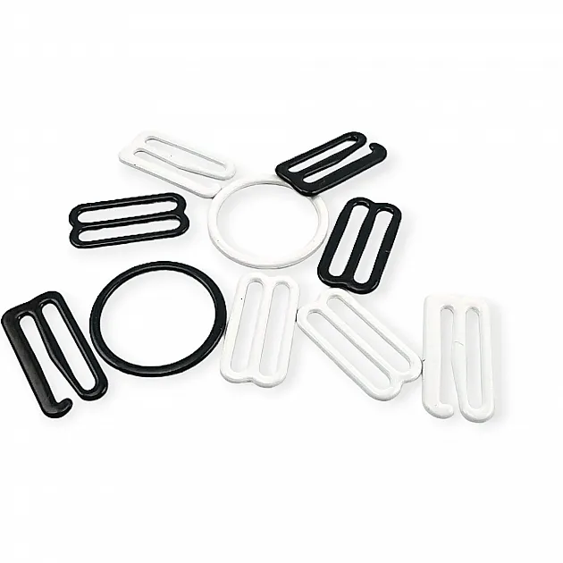 20 mm / 0.80" Bra Strap Adjustment Buckle - Hook and Ring Set Metal Nylon Coated PIR720020 20 mm / 0.80" Bra Strap Adjustment Buckle - Hook and Ring Set Metal Nylon Coated PIR720020