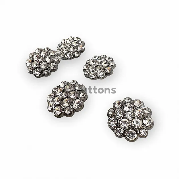 Rhinestone Button Black and White Rhinestone Button23 mm 36 L  Jacket and Coat Button PBT0024