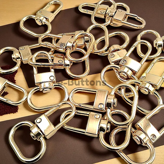 1.5 cm Keychain Hook Gold Color Parrot Hook 50 Pieces / Pack A 546 PROMO