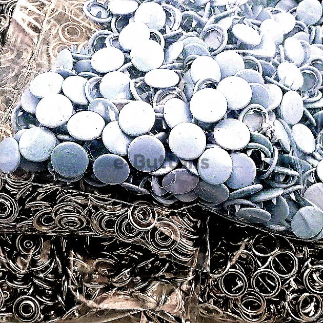 Prong Snap Fastener with Cover 9.5mm - 3/8" Pastel Blue Painted Stainless 250 Pcs/Pack C0014PromoPBlue