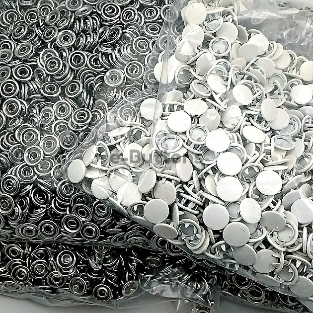 Prong Snap Fastener with Cover 9.5mm - 3/8" Ecru Painted Stainless 250 Pieces/Pack C0014PromoPEcru