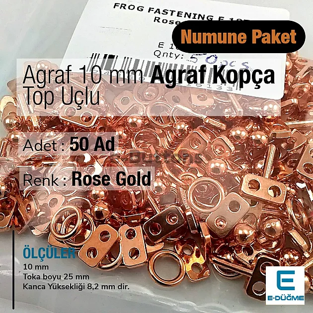 Hook and Eye Loop 10 mm 50 Pieces Ball Stud Sample Package E 1879 PROMO