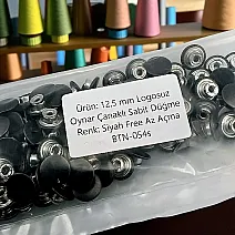 12.5 mm Jeans Button 0,47" Metallic Black with Movable Cup 150 Pieces/Pack KD0012503PROMO