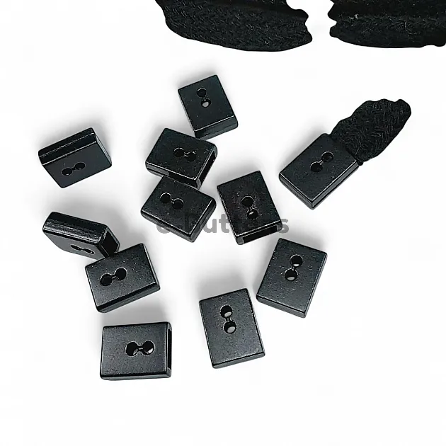 Cord End Sew-On - Cube Shape Matte Black Entry 7.5 mm - 0,27