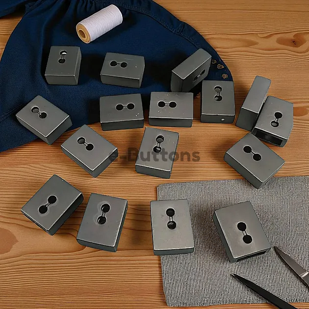 Cord End Sew-On - Cube Shape Matte Black Entry 7.5 mm - 0,27