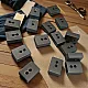 Cord End Sew-On - Cube Shape Matte Black Entry 7.5 mm - 0,27