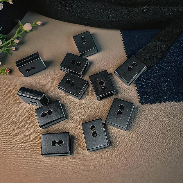 Cord End Sew-On - Cube Shape Matte Black Entry 7.5 mm - 0,27