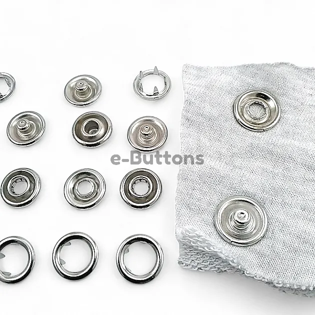 15 mm Prong Snap Fastener 0,59" Large Size Stainles Steel Snap Fastener Whit Double Sided Ring ERC0015TIRPRU