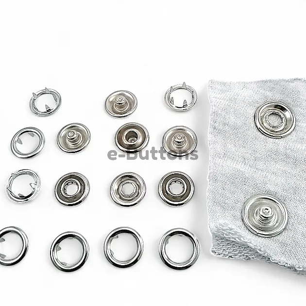 15 mm Prong Snap Fastener 0,59" Large Size Stainles Steel Snap Fastener Whit Double Sided Ring ERC0015TIRPRU