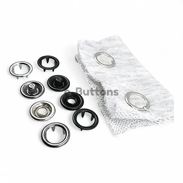 15 mm Prong Snap Fasteners 0,59" Large Size  With Double Sided Ring ERC0015TIRPRU