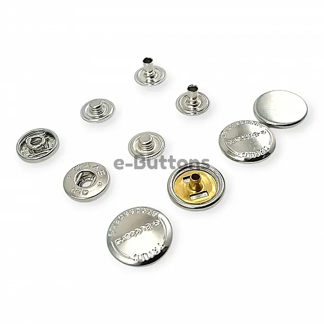 54 System Brass Caas 120 Model Snap Button Curved 4 Piece Set ERCAAS0120PR